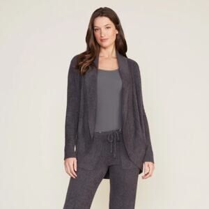 Barefoot Dreams CozyChic Lite Circle Cardigan Carbon Gray Size M Style 452
